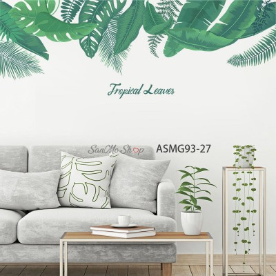 Sale! Stickere decorative, Plante verzi, Verde, 30x90 cm, ASMG93-27