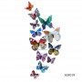 Stickere decorative, Set 12 Fluturi 3D, Rosu/galben/albastru/roz, Intre 6 şi 12 cm, ASF019