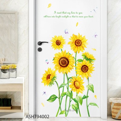 Sale! Stickere decorative, Floarea soarelui, Galben/verde, 110x65 cm, ASHT94002