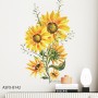 Sale! Stickere decorative, Floarea soarelui, Galben/verde, 60x37 cm, ASFX-B142
