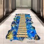 Sale! Stickere decorative, 3D efect, Lumea subacvatică/lemn, Albastru, 89x51 cm, ASMG9145