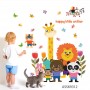 Sale! Stickere decorative, Animale/leu/panda, Multicolor/portocaliu, 81x98 cm, ASSK9312