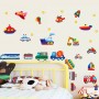 Sale! Stickere decorative, Mașină de jucărie, Multicolor/rosu, 70x90 cm, ASAY7212