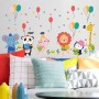 Sale! Stickere decorative, Animale/leu/elefant, Multicolor/portocaliu, 71x124 cm, ASSK9321