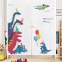 Sale! Stickere decorative, Dinozauri, Rosu/albastru, 91x38 cm, ASMG9123