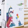 Sale! Stickere decorative, Dinozauri, Rosu/albastru, 91x38 cm, ASMG9123