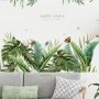 Sale! Stickere decorative, Plante verzi/fluturi, Verde/rosu, 70x103 cm, ASMG9108