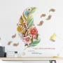 Sale! Stickere decorative, Pană/flori, Galben/bleu/roz, 50x60 cm, ASFX-B120