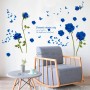 Sale! Stickere decorative, Trandafir/fluturi, Albastru, 98x147 cm, ASSK9195B
