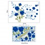 Sale! Stickere decorative, Trandafir/fluturi, Albastru, 98x147 cm, ASSK9195B
