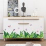 Sale! Stickere decorative, Plante verzi/fluturi, Verde/mov/roz, 30x130 cm, ASSK7201