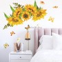 Sale! Stickere decorative, Floarea soarelui, Galben/verde, 50x61 cm, ASFX-B232