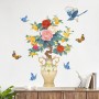 Sale! Stickere decorative, Flori/fluturi, Rosu/roz/albastru deschis, 95x67 cm, ASMG9014