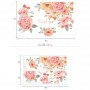Sale! Stickere decorative, Flori, Roz/roz galben/verde, 57x93 cm, ASMG9113