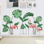 Sale! Stickere decorative, Frunze verzi/flamingo, Verde/roz, 58x93 cm, ASFX-C183