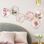 Sale! Stickere decorative, Flori, Roz/alb/verde, Tablouri, 26x30 cm x 6, ASFX-C191