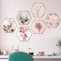 Sale! Stickere decorative, Flori, Roz/alb/verde, Tablouri, 26x30 cm x 6, ASFX-C191