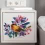 Sale! Stickere decorative, Flori/pasare, Albastru/auriu/roz, 30x30 cm, ASZSZ1193-A