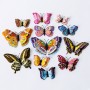 Stickere decorative, Set 12 Fluturi 3D, Roz/galben/bleu, Intre 6 şi 12 cm, ASF001