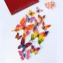 Stickere decorative, Set 12 Fluturi 3D, Galben/rosu/bleu, Intre 6 şi 12 cm, ASF008