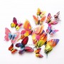Stickere decorative, Set 12 Fluturi 3D, Galben/rosu/bleu, Intre 6 şi 12 cm, ASF008