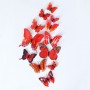Stickere decorative, Set 12 Fluturi 3D, Rosu, Intre 6 şi 12 cm, ASF010