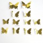 Stickere decorative, Set 12 Fluturi 3D, Efect oglinda, Auriu, ASF012