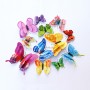 Stickere decorative, Set 12 Fluturi 3D, Rosu/galben/albastru/roz, Intre 6 şi 12 cm, ASF016