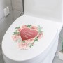 Sale! Stickere decorative, Pe toaleta, Flori/inimi, Roz/verde, 29x27 cm, ASM-93