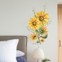 Sale! Stickere decorative, Floarea soarelui, Galben/verde, 60x37 cm, ASFX-B142