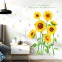 Sale! Stickere decorative, Floarea soarelui, Galben/verde, 110x65 cm, ASHT94002