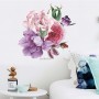 Sale! Stickere decorative, Bujor, Rosu/roz/violet, 50x43 cm, ASFX-B113