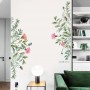 Sale! Stickere decorative, Flori, Roz/verde, 47x55 cm, ASFX-B19