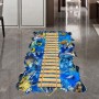 Sale! Stickere decorative, 3D efect, Lumea subacvatică/lemn, Albastru, 89x51 cm, ASMG9145