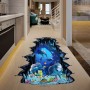Sale! Stickere decorative, 3D efect, Delfini/lumea subacvatică, Albastru, 69.5x88 cm, ASFX82015