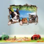 Sale! Stickere decorative, 3D efect, Caine/pisica/cobai, Bleu/maro/negru, 48x68 cm, ASSK7150