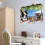 Sale! Stickere decorative, 3D efect, Caine/pisica/cobai, Bleu/maro/negru, 48x68 cm, ASSK7150