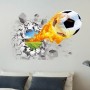 Sale! Stickere decorative, 3D efect, Fotbal, Alb/negru/gri, 50x70 cm, ASLC7001