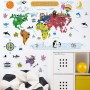 Sale! Stickere decorativ, Harta lumii/luna/soare, Multicolor, ASFX-C61