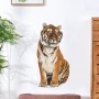 Sale! Stickere decorative, 3D efect, Tigru, Maro/alb, 53x27 cm, ASFX-F104