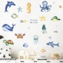 Sale! Stickere decorative, creaturi marine, Bleu/verde/galben, ASFX-D246