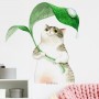 Sale! Stickere decorative, 3D efect, Pisica, Verde/alb, 44.9x40.9 cm, ASFX-B56