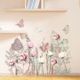 Sale! Stickere decorative, Flori/fluturi/plante, Gri/bej/roz, 72x87 cm, ASFX-C255