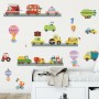 Sale! Stickere decorative, Jucărie vehicul/animale, Multicolor, 90x105 cm, ASFX-C111