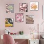 Sale! Stickere decorative, Flori/mașină retro/castel, Roz/alb/galben, Tablouri, ASFX-C188